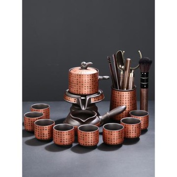 紫砂石磨自動茶具套裝家用功夫茶具整套中式懶人自動泡茶神器輕奢