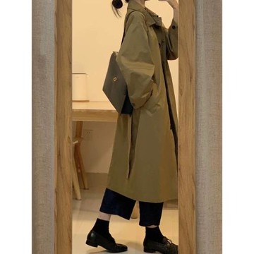 2025年新款春秋風衣外套女款大衣小個子中長款英倫風日系休閑韓系