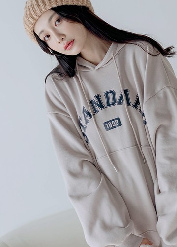 字母連帽內刷毛洋裝