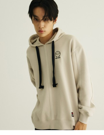 立體軟綿拼接百搭帽T(卡其)-男【熔岩絨】