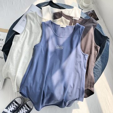 運動背心女外穿潮跑步健身寬松bf風遮肚子百搭夏內搭打底無袖上衣