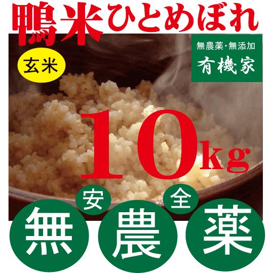 新米 無農薬ひとめぼれ玄米 １０ｋｇ 　完全無農薬玄米　国内産100%（山形県産）