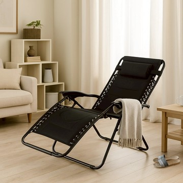 【AOTTO】升級款舒適頭枕加厚泡棉折疊躺椅