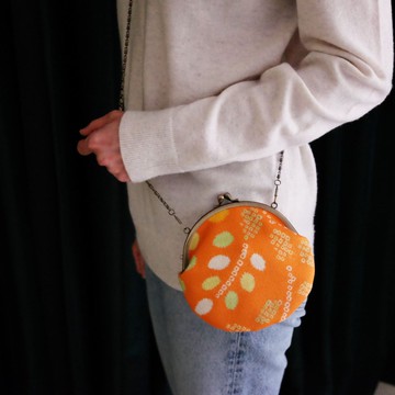 NEW*橙晴/隨圓包R京都匠人【高級和服紬】旅行出國好搭放房卡補妝