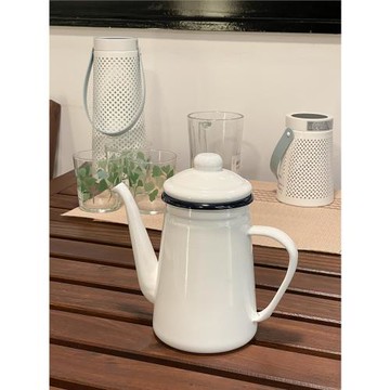 PAGOO搪瓷咖啡壺復古手沖壺琺瑯細口壺水壺茶壺鶴嘴壺露營涼水壺