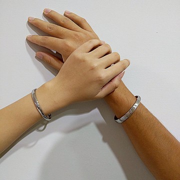 鑽石白鋼對手環  刻愛  (免費刻字 可單買洽設計師)