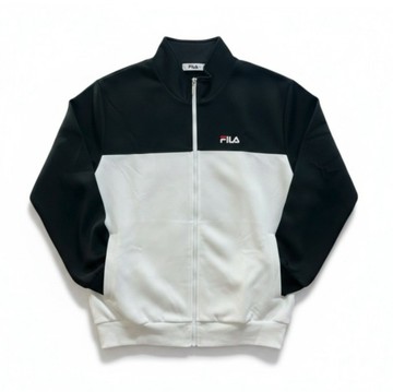 FILA 外套 黑白 LOGO 教練外套 男 1JKV7049BK