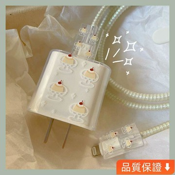 💥台灣热卖💥 布丁蛋糕數據綫保護套適用iPhone16/iPad快充頭保護殻纏綫咬綫器