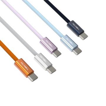 POLYWELL POLYWELL Type-C PD鋁殼編織快充線3A 60W 20公分~3米 適用iPhone17 寶利威爾 台灣現貨
