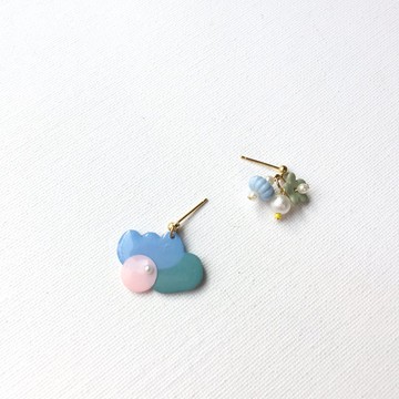 拼貼畫夾式/針式耳環