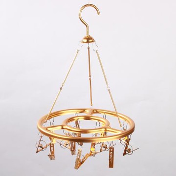 12夾圓形家用鋁合金曬襪架加粗內衣褲嬰兒尿布衣掛鉤多功能晾衣架