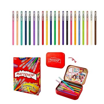 【STU】Pentel 日版 Mattehop 濃到出圈 牛奶筆天花板 繽紛凝膠筆 高彩筆 (7色 /14色 /21色)