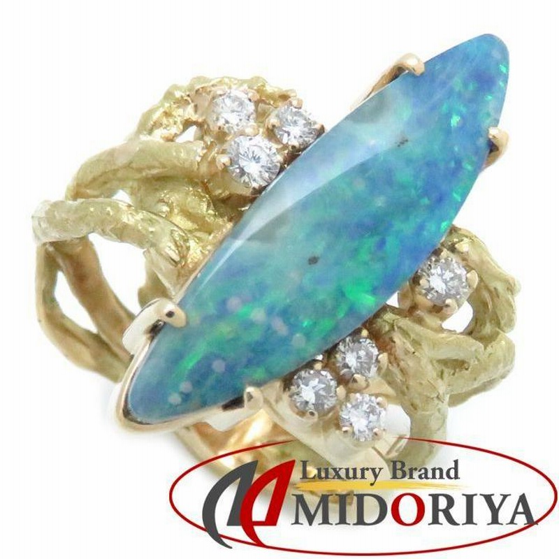 菅沼知行 リング 天然ボルダーオパール ダイヤモンド K18YG 15号  