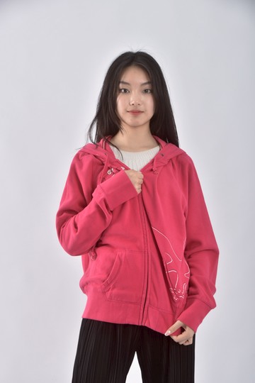 (L) american eagle棉質連帽粉色外套