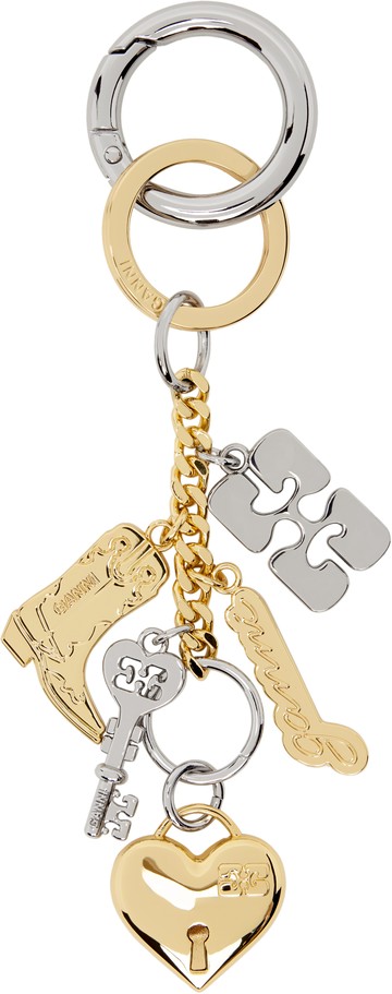 GANNI 金色 & 银色 Bou Charms 钥匙扣