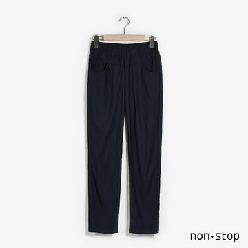 non-stop 休閒涼感鬆緊口袋長褲-2色