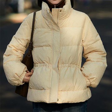 【巴黎精品】現貨+預購 頂級真羽絨外套90%鵝絨羽絨衣秋冬外套保暖大碼休閒女裝-提花奶油短款女外套a1lm26