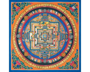 **禪修專用時輪金剛曼陀羅唐卡 — 覺性之路的靜心之眼**