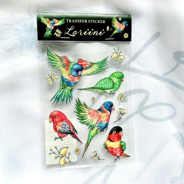 轉印貼紙 / 吸蜜鸚鵡圖鑑水晶轉印貼紙