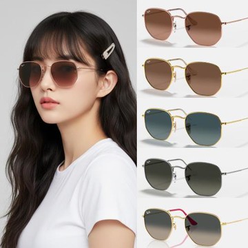 【RayBan 雷朋】六角形金屬漸層太陽眼鏡(RB3548N 漸層鏡片 多款任選 54mm)