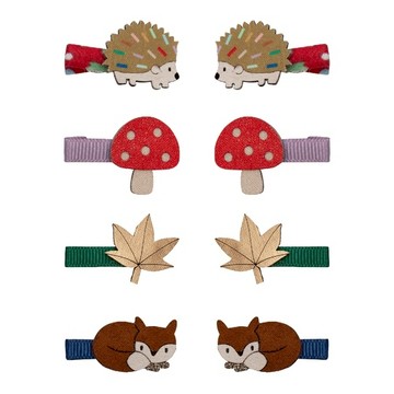 Mimi & Lula｜AW25_秋日山林_刺蝟狐狸迷你髮夾8入