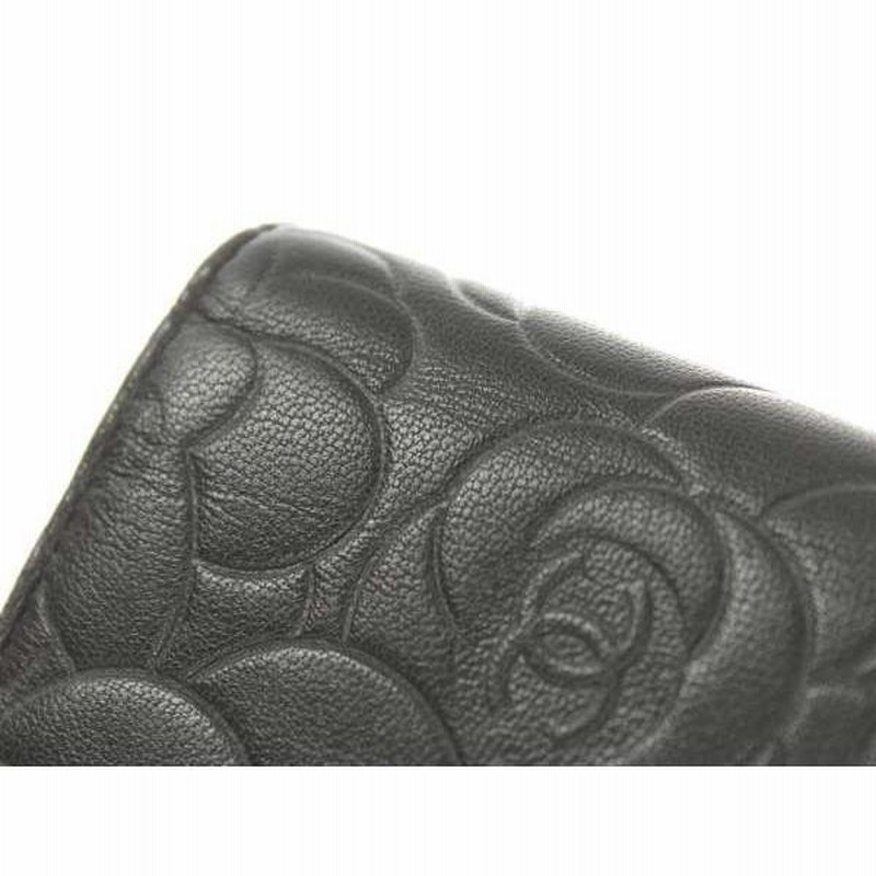 シャネル 手帳カバー カメリア 黒 ココマーク ラムスキン CHANEL ノートカバー 事務用品 | LINEショッピング