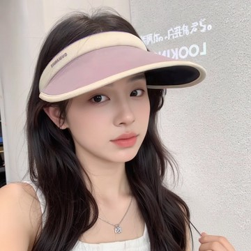 🌞夏日防嗮🦋涼爽空頂防曬帽女防紫外綫夏季髮箍式遮陽帽2025新款紫色太陽帽子