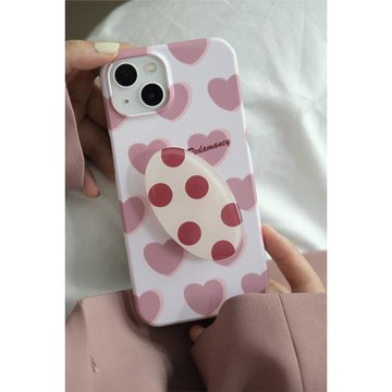 尋川原創韓系粉桃心iPhone15123手機殼適用蘋果14promax菲林硬殼