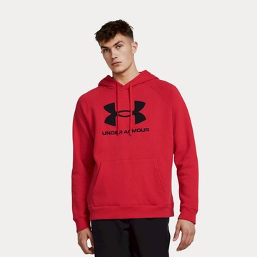 UA 男 Rival Fleece Logo 長袖帽T 熱銷商品