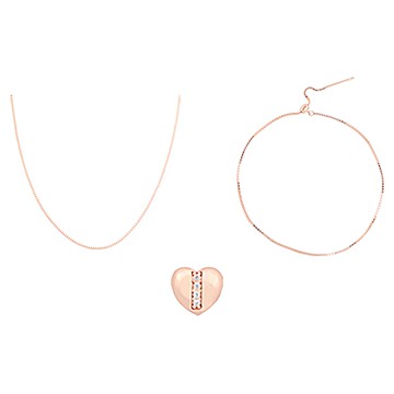 RADIANT STAR 璀璨之星 心意關鍵詞愛心字母點鑽串珠項鍊手鍊 SL849 單墜 925純銀  項鍊 鍊長 45cm 手鍊 腕圍 17.6cm  1個