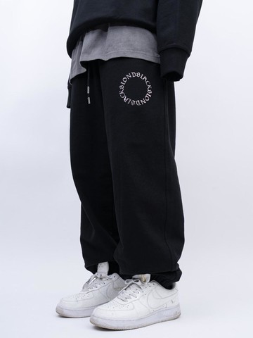 Ancient Metal Circle Logo Premium Cotton Sweatpants [Black]