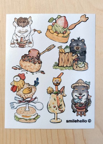 貼紙/和紙貼紙/手帳貼紙 動物美食I