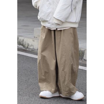 小藍仔 日系復古闊腿褲2025春季cityboy寬松工裝褲男卡其色休閑褲