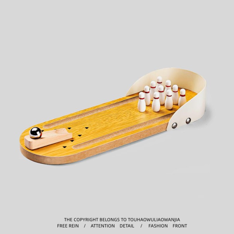 美品 GoSports 卓上ボーリングゲームセット ミニボーリング ボードゲーム Amazon.com : GoSports Mini Wooden Tabletop Bowling Game Set