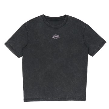 NBA 落肩 水洗隊徽 短袖上衣 湖人隊