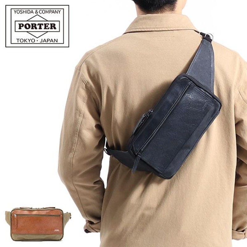 ポーター 吉田カバン／PORTER バッグ ショルダーバッグ 鞄 メンズ 男性 男性用コットン 綿 キャンバス レザー 革 グリーン 緑  001-00007 KICHIZO by Porter Classic ポータークラシック メールバッグ M キルティング加工 フラップ式 メッセンジャーバッグ