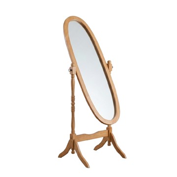 【RICHOME】MIT實木古典穿衣鏡雪白色