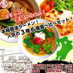 ラーメン お取り寄せ 中華そば味 マイルド味 和風味 3種6人前 ピリッと辛麺 セット 一味唐辛子 特製中華麺 通販 グルメ ギフト