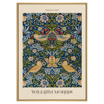 Boluo 菠蘿選畫所 William Morris Strawberry Thief 掛畫  59.4 x 42cm  木色