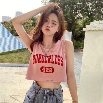 夏季背心✨圓領字母無袖背心 春夏新款韓系INS休閒百搭氣質撞色露肩吊帶背心 短版背心 無袖背心女 舒適透氣小背心