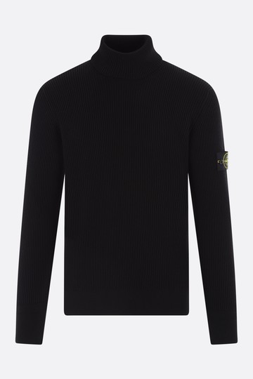 STONE ISLAND logo patch wool pullover Man
