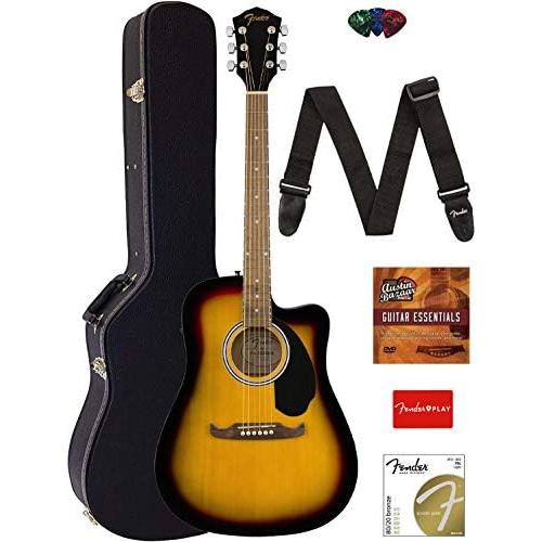 フェンダーFA-125CE Dreadnought Cutaway Acoustic-Electric Guitar Sunburst Bundl