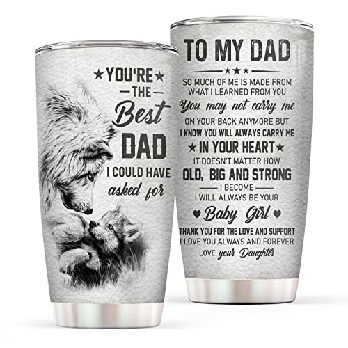 Vprintes Dad Gift from Daughter Insulated Travel Mug 20oz To My Dad Your