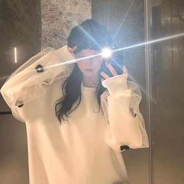 佰分佰/150kg內可穿/大尺碼女裝/秋冬穿搭/特大碼/設計感/假兩件上衣/oversize/寬鬆/顯瘦衛衣 大學T