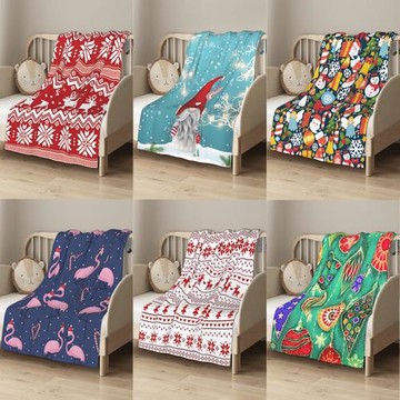 圣誕節法蘭絨毛毯四季輕奢家居毛毯跨境辦公室午睡休閑多功能蓋毯