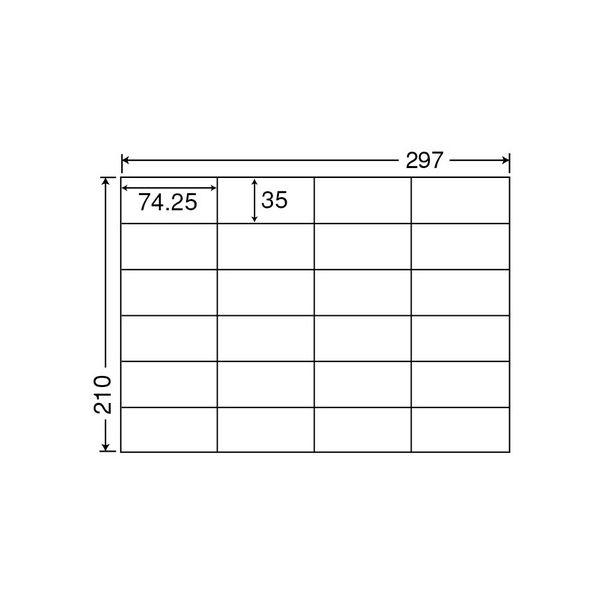 東洋印刷 ナナコピー シートカットラベル マルチタイプ A4 24面 74.25×35mm C24S 1箱(500シート：100シート×5冊) 〔×10セット〕