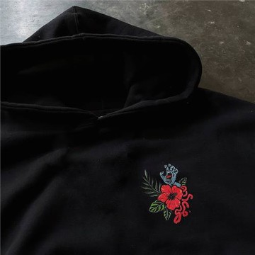 美式小眾Vintage西海岸匪幫玫瑰佛手印花潮牌連帽衛衣男寬松大碼