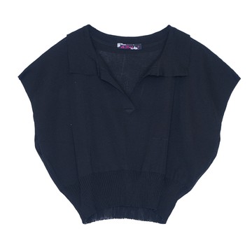 5th STREET｜女裝｜開襟有領設計無袖針織背心｜黑色