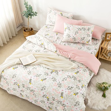 床包涼被組-雙人 / 舒柔棉四件式 / 唯莓戀語