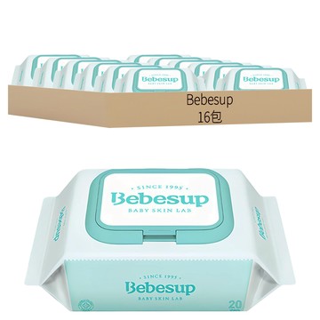 Bebesup Light 嬰兒用濕紙巾 掀蓋式  20張  16包